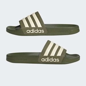 Men’s Adidas Adilette shower slides olive size 10